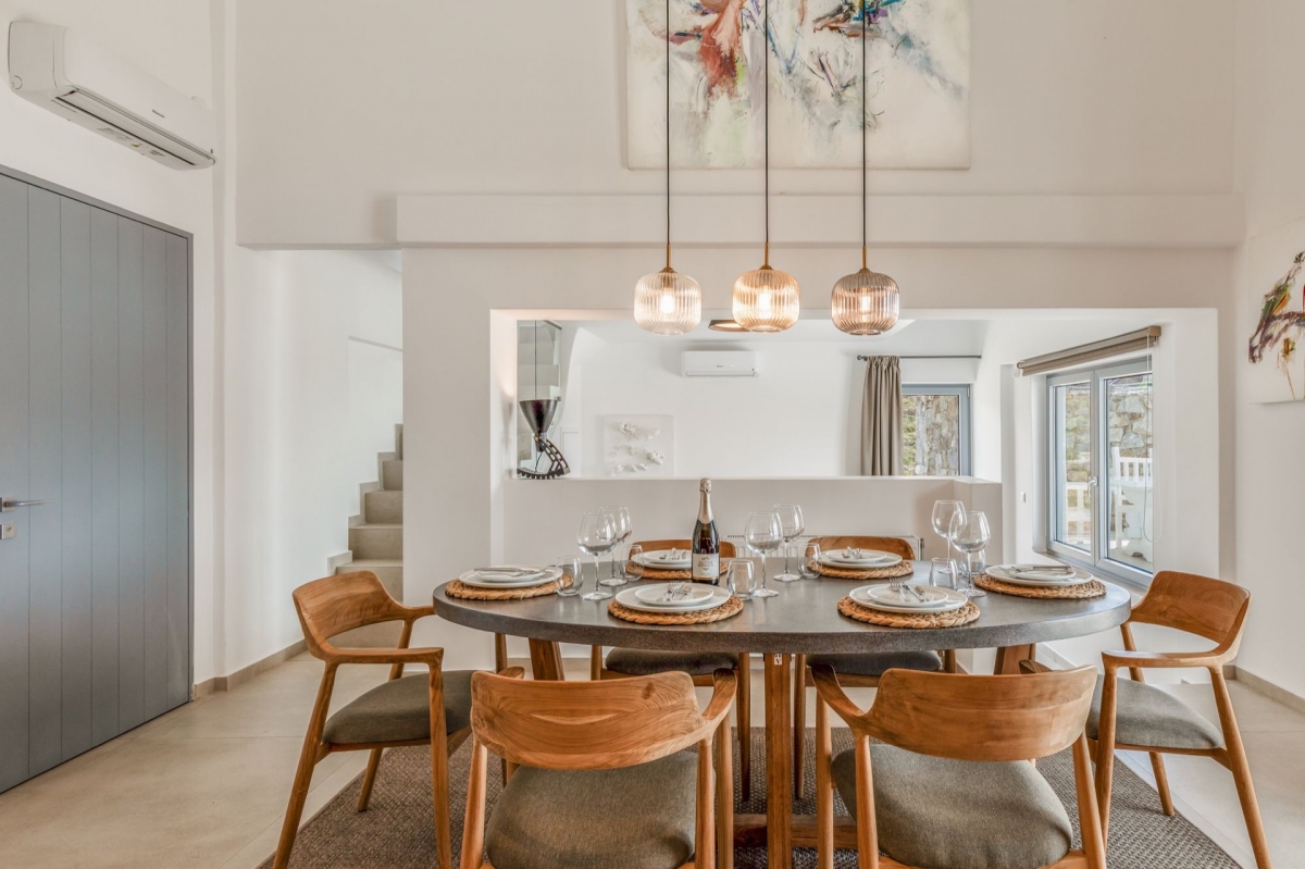 Dining area. Ground floor, with sea & pool view